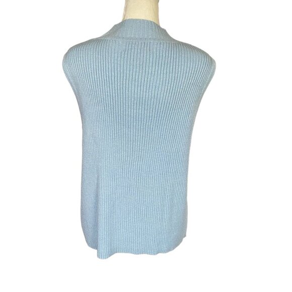Moonlight Bay women's large light blue stretchy sleeveless sparkle tank sweater - Picture 4 of 9